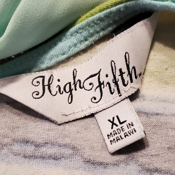 Blue, Green, White Striped Half Sleeve Top XL - Picture 4 of 8